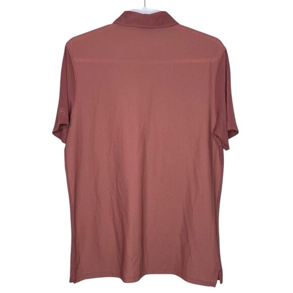 AG Adriano Goldschmied Polo Shirt Mens Medium Pink Short Sleeve Mesh Golf NEW - Picture 2 of 9
